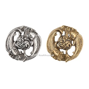 Leather Conchos Screw Back Brass Crafting Concho Lucky Fish Pisces Concho
