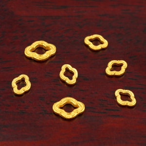 999 Pure Gold Closed Jump Ring Links - 24K Gold - Gold Jewelry Connector - Auspicious Clouds - Closed Jumprings - DIY Findings