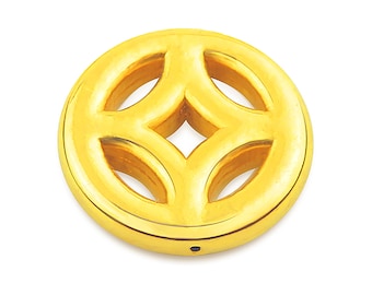 8mm/10mm Gold Coin Beads(no hole) - 24k Gold Spacer Beads - Round Flat Beads - Matte Disk Spacers - Money Spacer Charm - Jewelry Findings