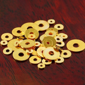 18K Gold Spacer Beads - Gold Round Discs - Disc Spacer Beads - Coin Bead - Large Hole Beads - 3/4/5/6/7/8/9 mm - wholesale beads
