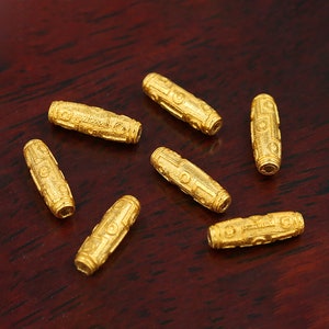 18k Gold Tube Spacer - Tube Spacer Beads - Gold Long Tube Beads - Column Spacer Beads - Tube Bead - 3x10.4mm/0.9mm Hole - Jewelry Findings