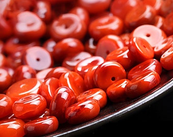 South Red Agate Spacer - Banded Agate Beads - Rondelle Agate Spacer - Loose Beads for Jewelry - 6mm 7mm 8mm 9mm 10mm