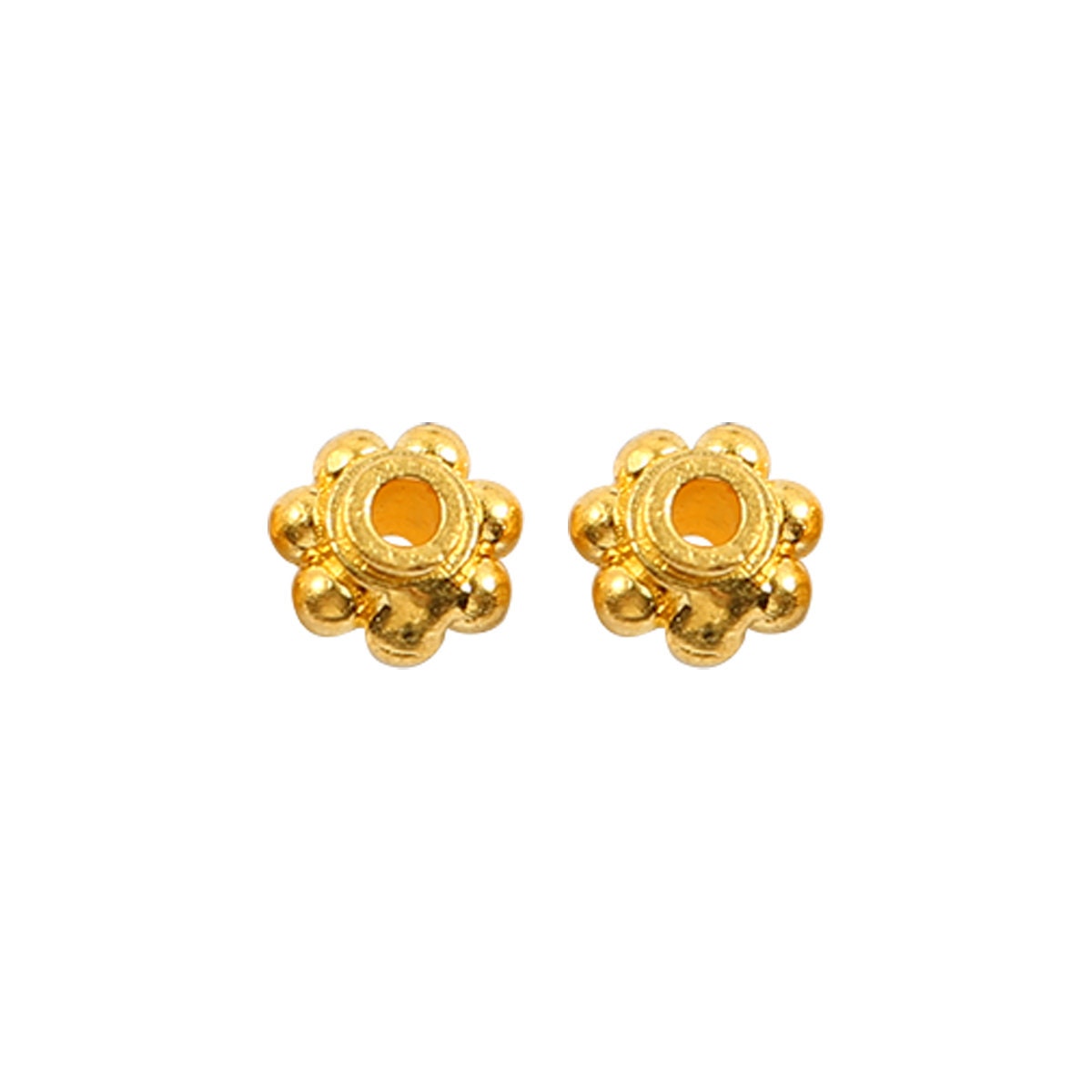 24K Gold Ancient Gold Chiseled Flower Flat Spacer Beads Beads - Etsy