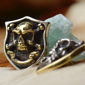 Brass Skull Concho, 2pcs, Leathercraft Embellishment, Leather Decor, Screw Back for mounting on Your Belt, Saddle Blanket,Hats,Wallet,Crafts