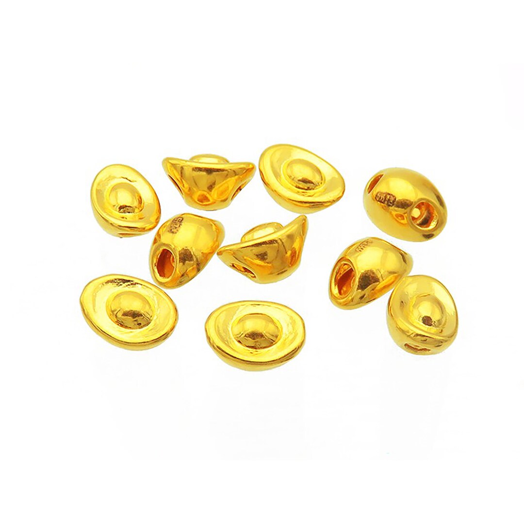 999 Pure Gold Ingot Beads 3D Ingot Beads Lucy Gold Bead Money Bead