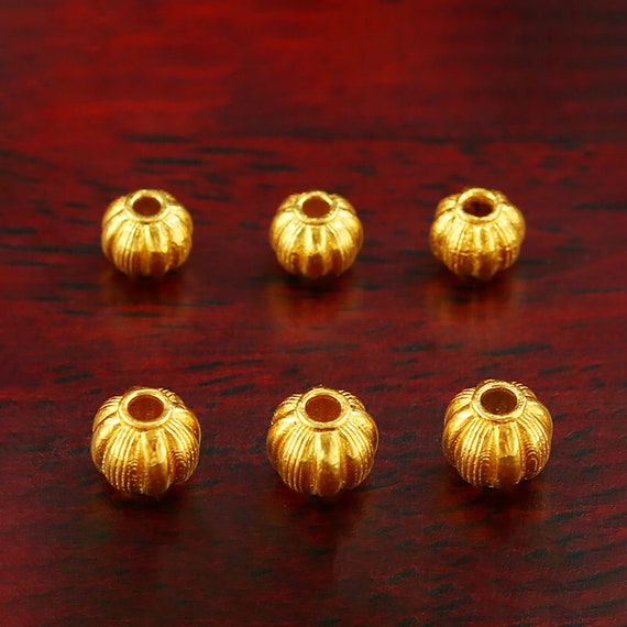 Multi Size 14K/18K Gold Plated Lantern Beads For Jewelry Making