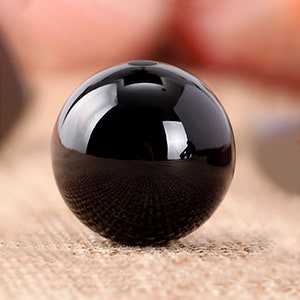 Black Agate Beads - Smooth Round Beads - 6mm 8mm 10mm 12mm 14mm 16mm - Black Loose Beads - Semi Precious Gemstone