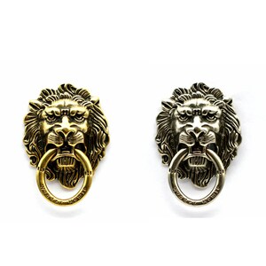 2Pcs Brass Conchos Screw Back Leather Crafting Lion Concho Handmade in detail Gold Silver Brass Bag Decoration