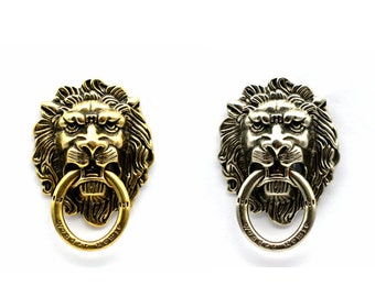 2pcs latón Conchos tornillo espalda cuero fabricación León Concho hecho a mano en detalle oro plata latón bolsa decoración