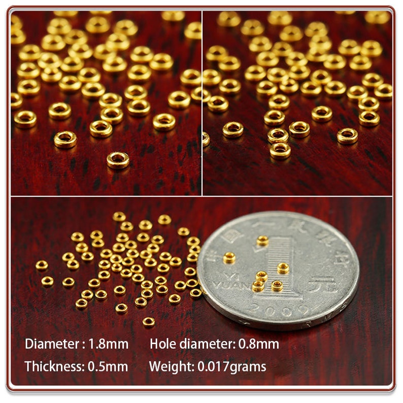 24K Pure Gold Spacer Beads - 999 Gold Beads - Glossy Rondelle Bead - Flat Round Spacer - Gold Beads for Bracelets - For Jewelry Making image 6