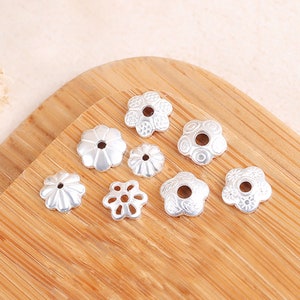 Sterling Silver Bead Caps - Flower Bead Caps - Silver Beadcap - Tiny Silver Flower Beadcaps - Jewelry Beads