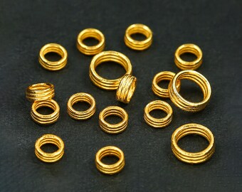 18K Gouden Meerlaagse Jump Ring - Gouden Gesloten Ringen - Jump Rings - Ronde Charm - Circle Connector - Sieraden Jumprings Bevindingen