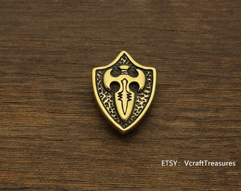 Latón Conchos Tornillo Espalda Cuero Crafting Shield Concho 2pcs
