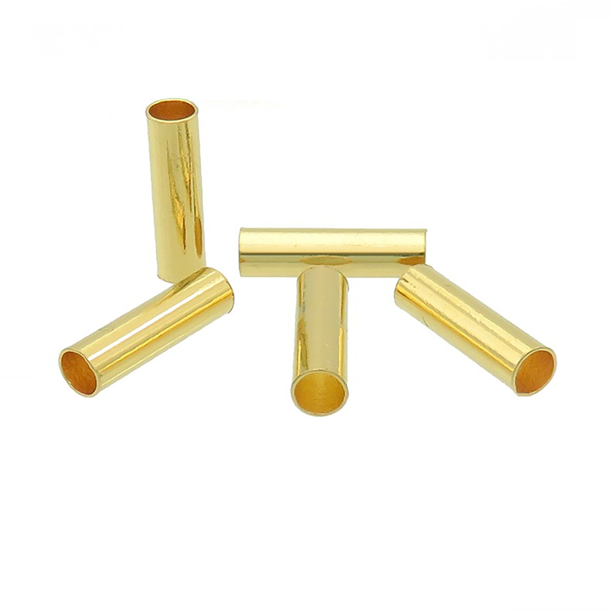 999 Pure Gold Spacer - 3x11mm - Smooth Tube Spacer - Spacer Tubes - Bracelet Spacer - Round Tube Beads - Beading Supplies