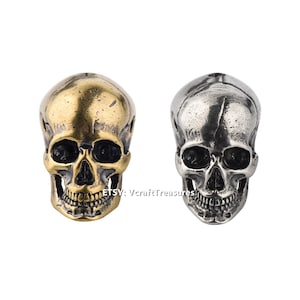 Skull Brass Paracord Knife Lanyard Bead Collectible Skull Beads