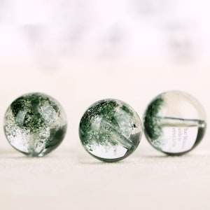 Green Phantom Quartz Beads - Brazilian Green Ghost - Round Loose Beads - 5mm 6mm 7mm 8mm 9mm 10mm 11mm 13mm 14mm
