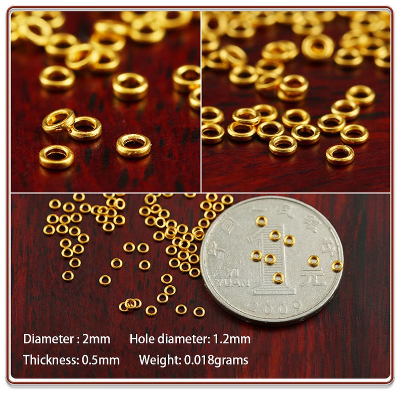 24K Pure Gold Spacer Beads - 999 Gold Beads - Glossy Rondelle Bead - Flat Round Spacer - Gold Beads for Bracelets - For Jewelry Making image 7