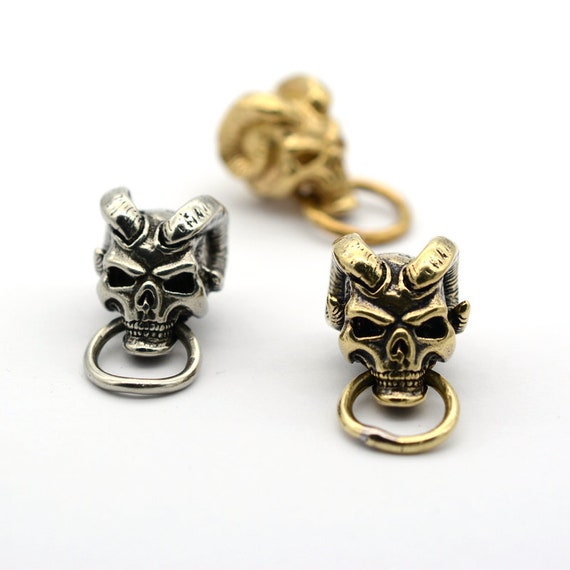 1pcs Solid Brass Belt O-ring Hook Devil Skull Dragon Hook Key Fob
