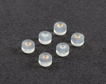 18K Gold Silikon Ohrringe Ohrstopper - Ohrstecker Rückstopper Ersatz - Weiche Ohrstecker - DIY Ohrringe