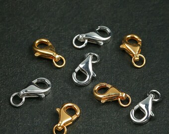 18K Yellow Gold Filled Parrot Lobster Clasp Finding Open Jump Ring Sz 13mm - Foto 7