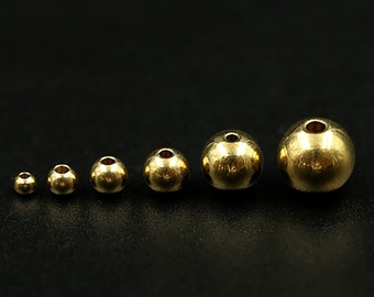 Brass Beads - Round Beads - Polished Seamless Spacer - Metal Beads - Golden Color Beads - Lightweight Hollow Beads 3mm/4mm/5mm/6mm/8mm/10mm