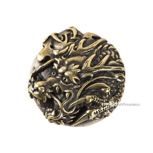 3D Dragon Conchos Screw Back Concho Leather Crafting Handmade Brass Dragon Decorative Button Connectors