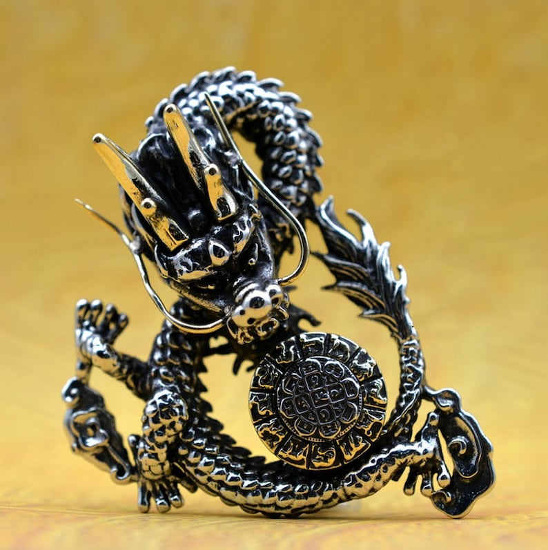 Brass Conchos Rivets Stud Leather Crafting Dragon Good Luck Etsy