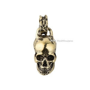 Brass Skull Handmade Jewelry Necklace Key Chain Pendant