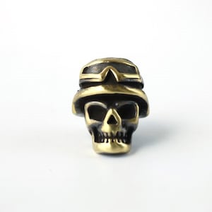 Handmade Paracord Beads and Charms / Metal Paracord Knife Lanyard Accessories / Beard Bead / Skull Solider
