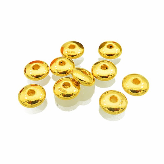 24K Pure Gold Bead Round Spacer Beads 999 Gold for Bracelet Necklace  Jewelry Making, One Bead -  Norway