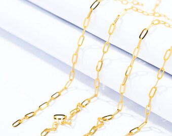 18K Gold Chain Extender - Square Extension Chain - Gold Necklace Tail Chain - Chain Lengthener for Bracelet Jewelry - 16cm/17cm/18cm/20cm