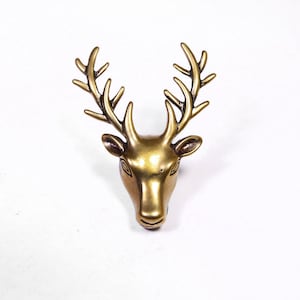 Brass Deer Concho, Leathercraft Embellishment, Leather Decor, Screw Back for mounting on Your Belt, Saddle Blanket, Hats, Wallet, Crafts