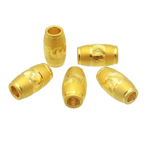 999 Pure Gold Spacer Bead - 4x7mm - Cutting Spacer - Matte Gold Bead - Bracelet Spacer - Round Barrel Beads - Drum Bead - Handmade Jewelry