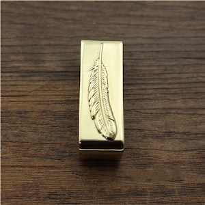 Loop Buckles Belt Loop Keeper Solid Brass Strap Loop Carving Feather Suitable For Men Women Leather Belt 38mm
