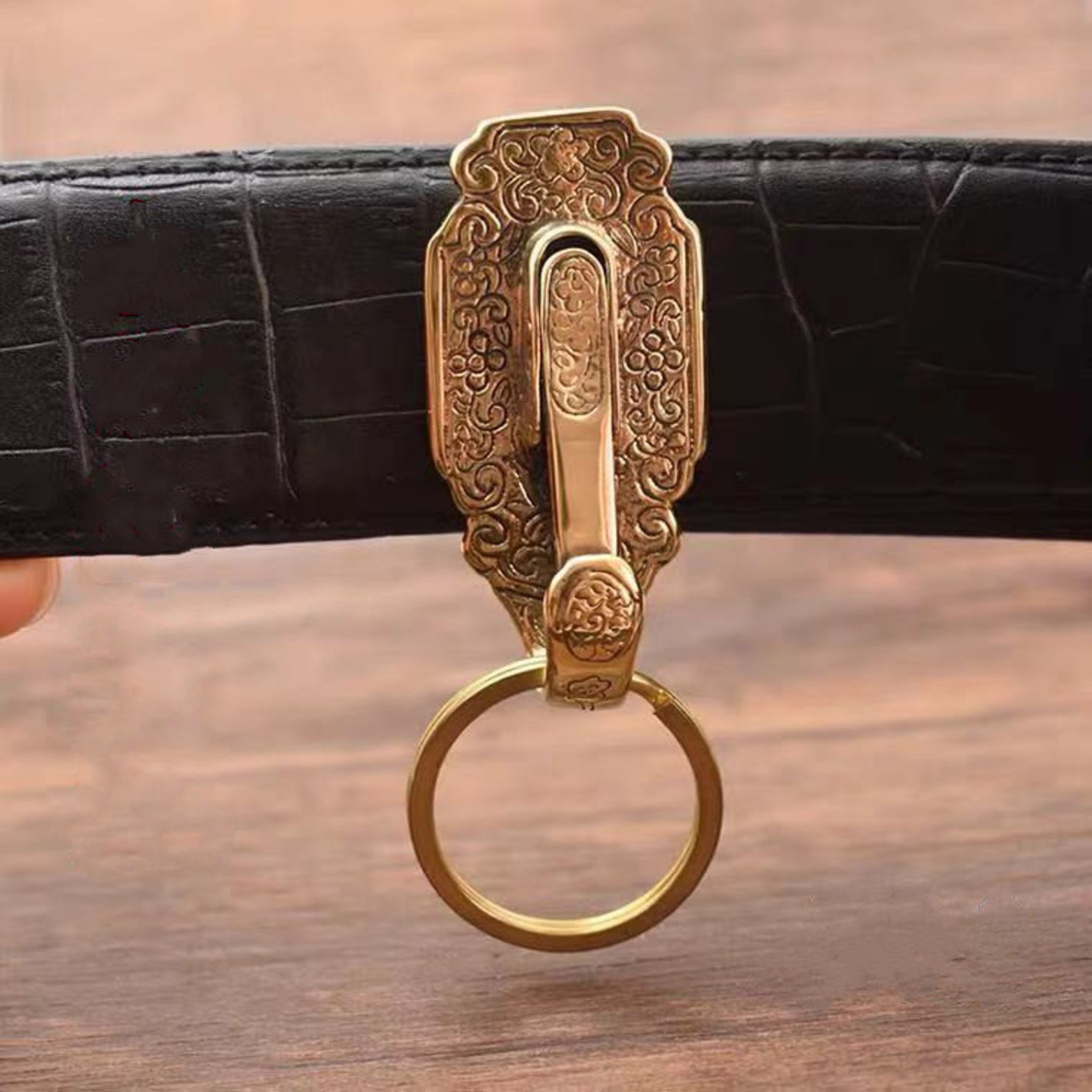 Brass Loop Belt Buckle Keyring Key Chain Belt Making Men's Etsy