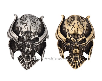 Brass Conchos Screw Back Leather Crafting Skull Punk Vintage Concho 2pcs