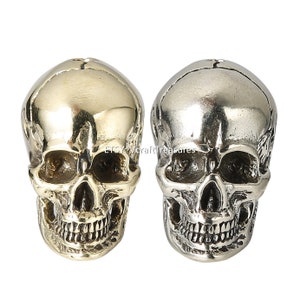 Skull Brass Paracord Knife Lanyard Bead Gold/Silver Handmade High Quality Collectible Skull Beads