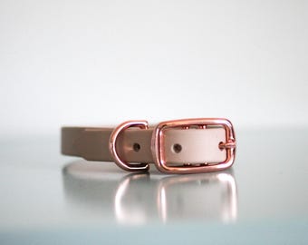 3/4" Biothane Standard Buckle Collar in Sand Dollar