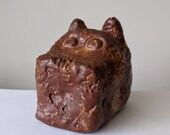 Vintage ca 1930s Dog Pottery Head Folk Art