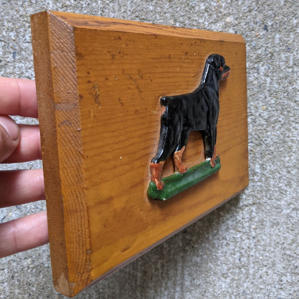 carved-dog-plaque-1973-dog-show-trophy-folk-art-antique-etsy