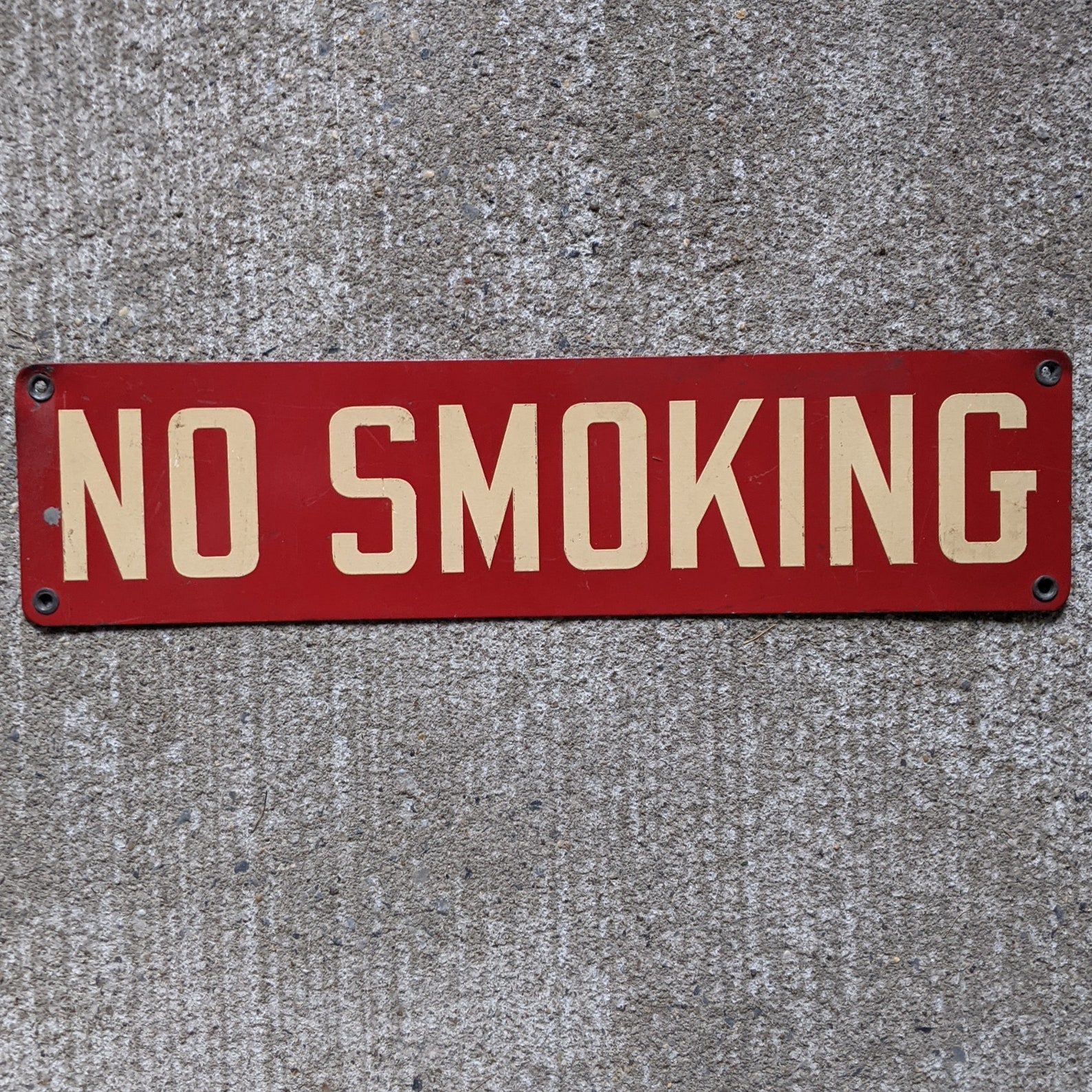 Vintage Metal No Smoking Sign ca 1945 14 inches long Etsy