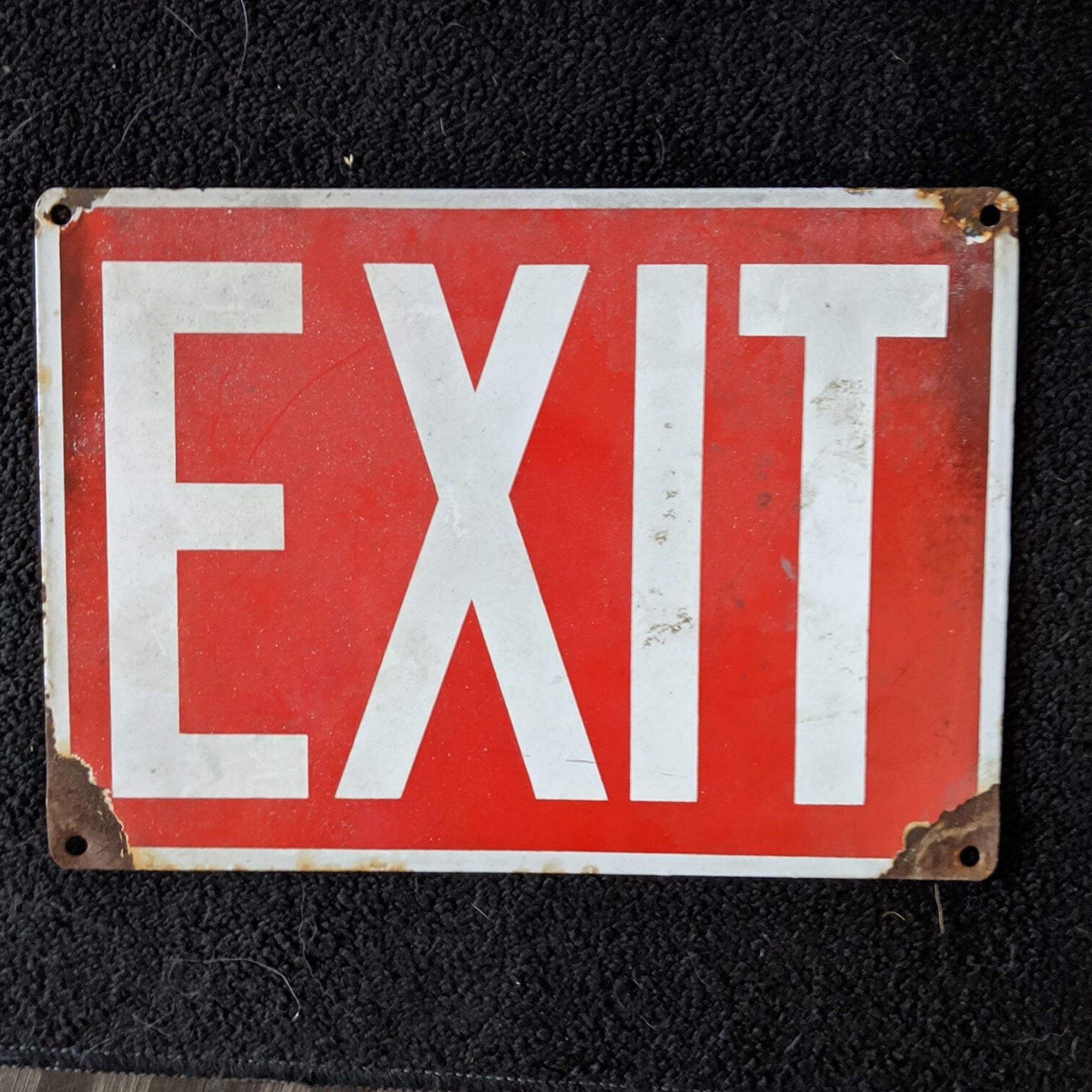 Vintage Porcelain Antique Exit Sign ca 1935 Industrial Looking | Etsy