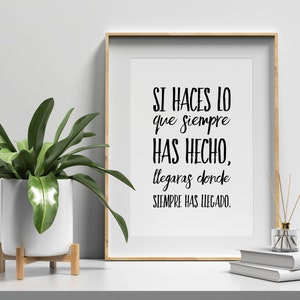 Si Haces lo que Siempre Has Hecho... Quote Printable Wall Art Spanish Teacher Poster|Spanish Saying Gift|Instant Download Print|Español