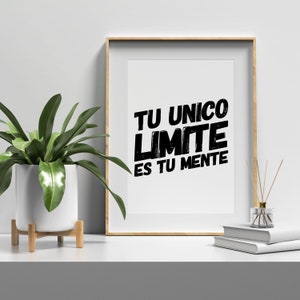 Tu Único Limite Es Tu Mente Quote Printable Wall Art|Inspirational Poster|Spanish Saying Gift|Instant Download Print|Español