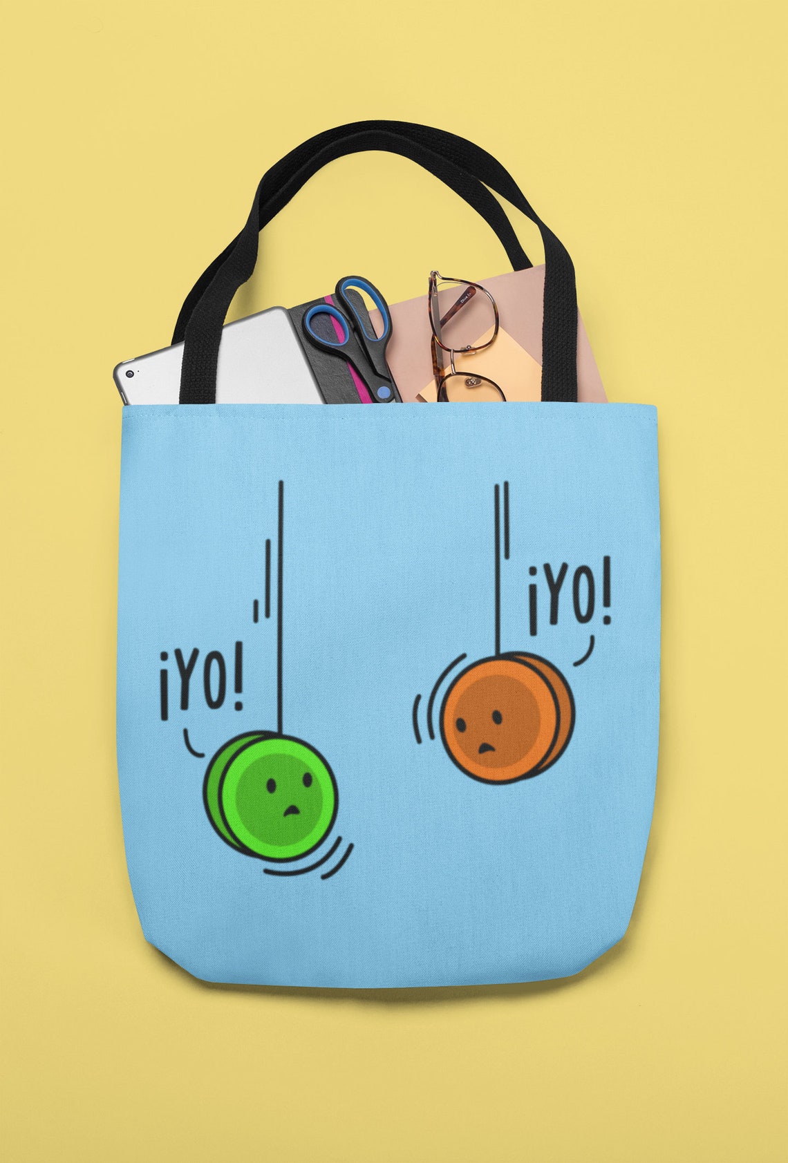 Funny yo Yo Tote Bag Reusable Grocery Bag Spanish Student Teacher