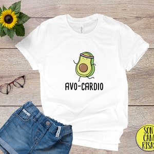 Avo-Cardio Cute Spanish Shirt , Camiseta Espanol , Play on Words Cartoon in Spanish , Funny Puns Unisex T Shirt