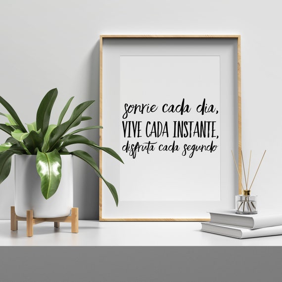 Wandaufkleber Motivationsspruch - 'Sonrie Cada Día...' 90x42 Cm, Spanisch, Vinyl