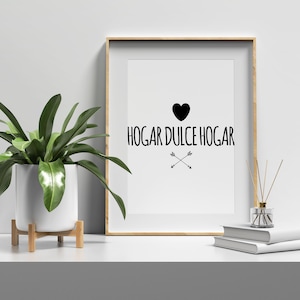 Hogar Dulce Hogar Quote Printable Wall Art|Home Decor Spanish Poster|Spanish Saying Gift|Instant Download Print|Español