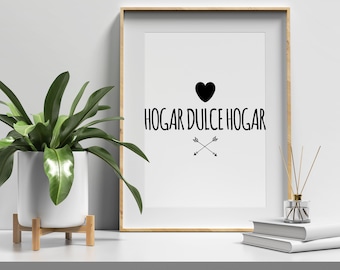 Hogar Dulce Hogar Quote Printable Wall Art|Home Decor Spanish Poster|Spanish Saying Gift|Instant Download Print|Español