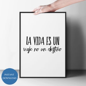 La Vida es Un Viaje No Un Destino Quote Printable Wall Art Spanish Teacher Poster|Spanish Saying Gift|Instant Download Print|Español